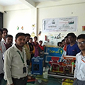 Gorakhpur Center’s Power and Automotive course students display their electrical distribution system project.