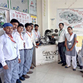 Gorakhpur Center’s Power and Automotive course students display their electrical distribution system project.